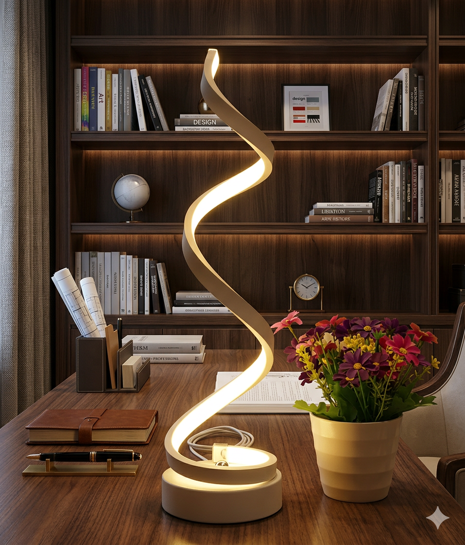 Neutral Spiral Table Lamp