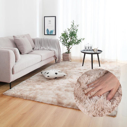 Fluffy carpet - Light Brown and beige