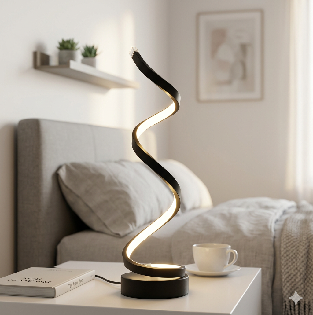 Neutral Spiral Table Lamp